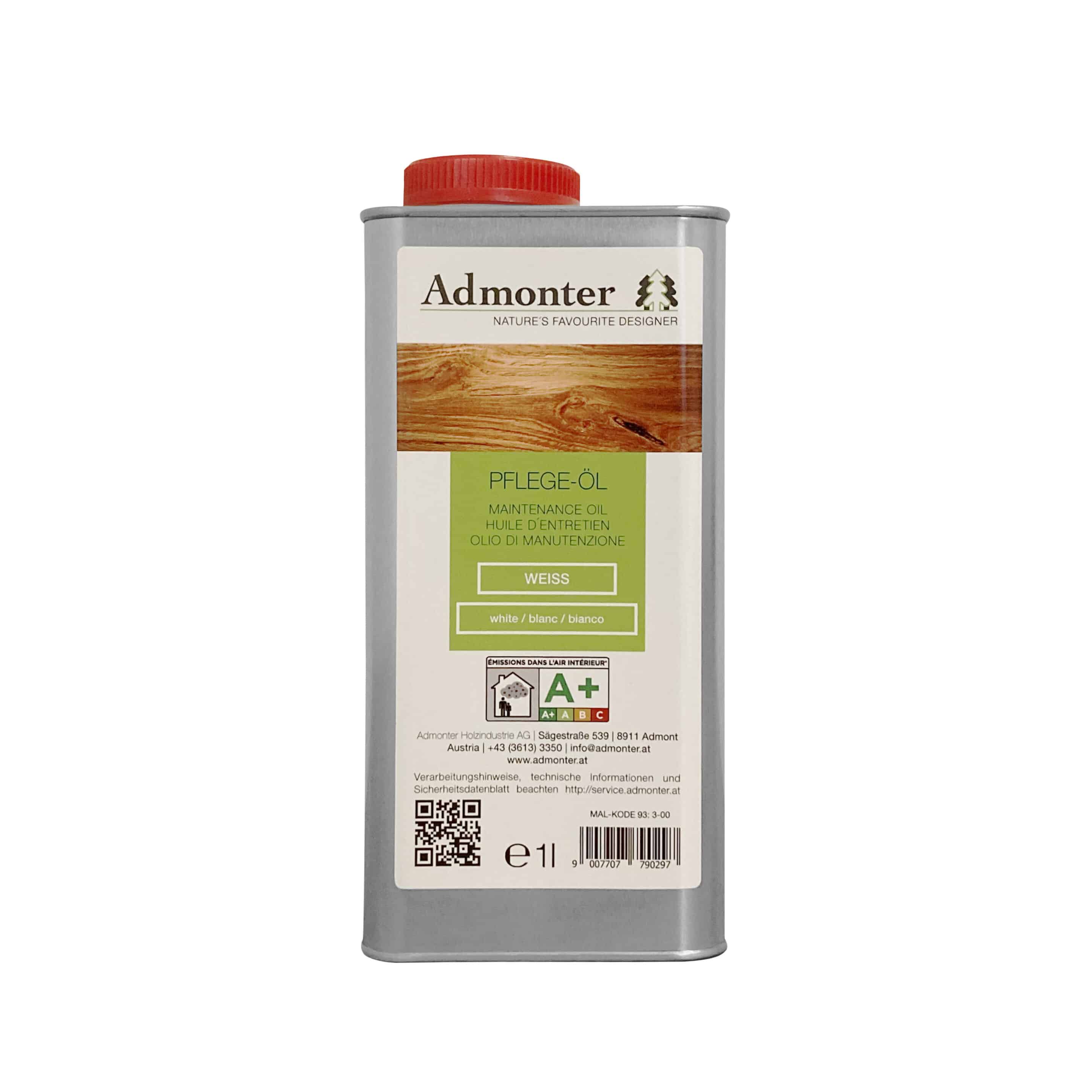 Admonter Maintenance Oil for Timber Floors - Tinted White (1 Litre Tin)