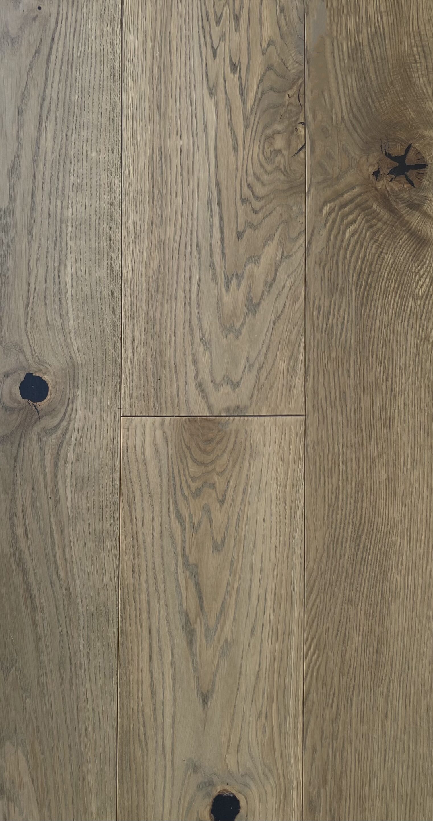 Oak floorboards close up, European Hardwood feature grade with subtle grey tones - French-75 from Vienna Woods