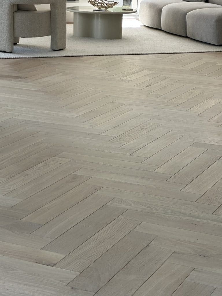 Herringbone Flooring - sazerac light coloured oak floor close up