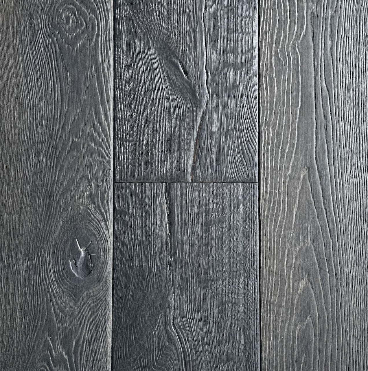 Thermal treated oak flooring European made dark heavy texture timber