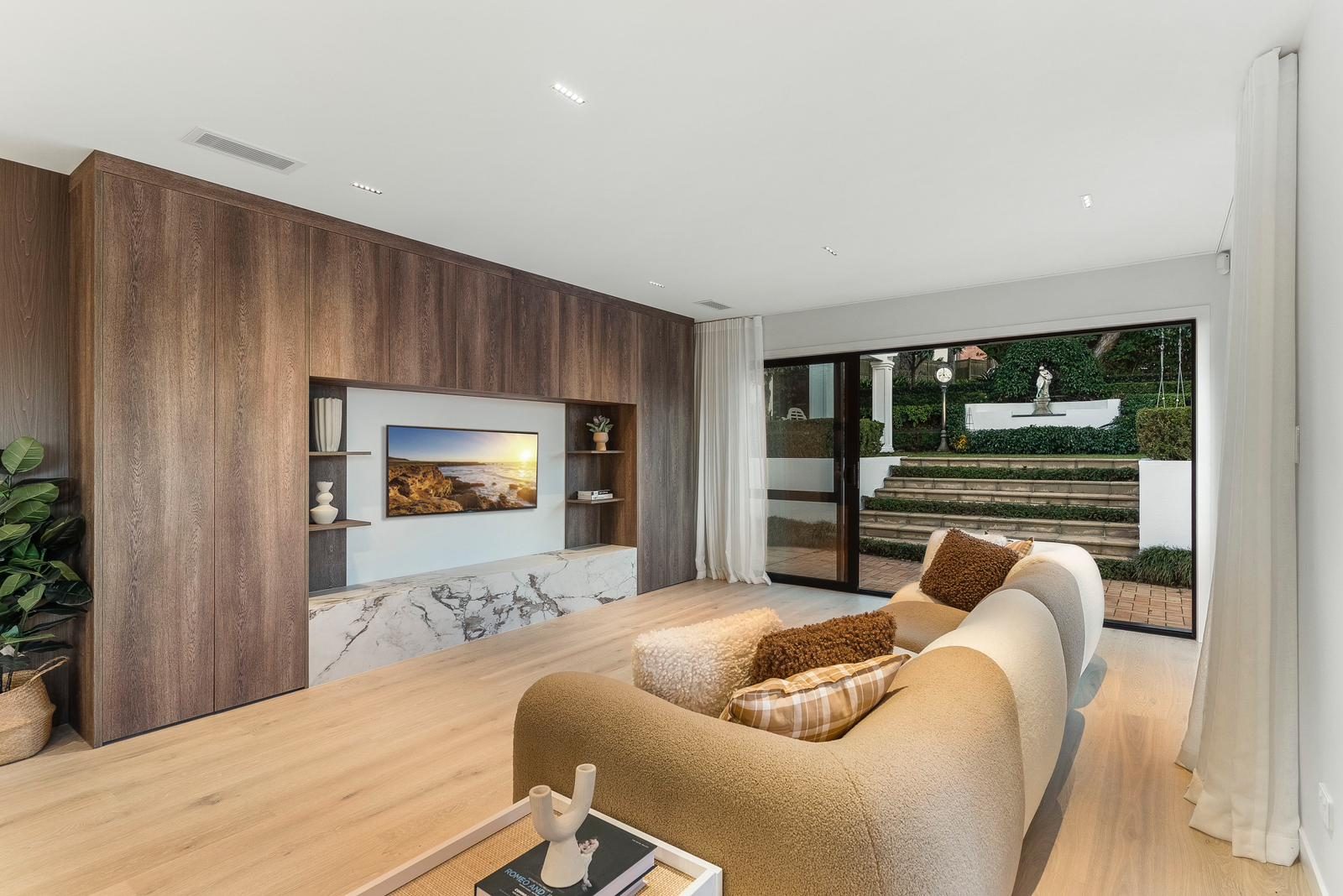 Light filled room wit stunning timber flooring