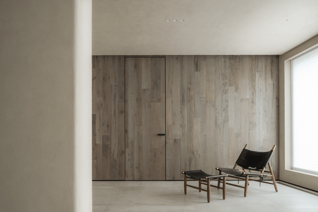European Reclaimed Timber Flooring and Wall Panelling European Reclaimed Timber Flooring and Wall Panelling - stark room with chair. Architectural.